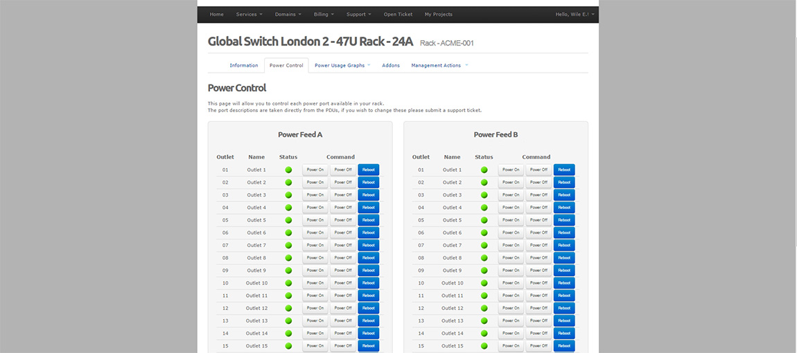 Control your rack – remotely reboot all your power ports